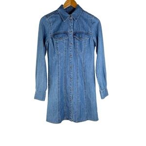 Veronica Beard Tami Denim Mini Shirtdress Cotton Size 2